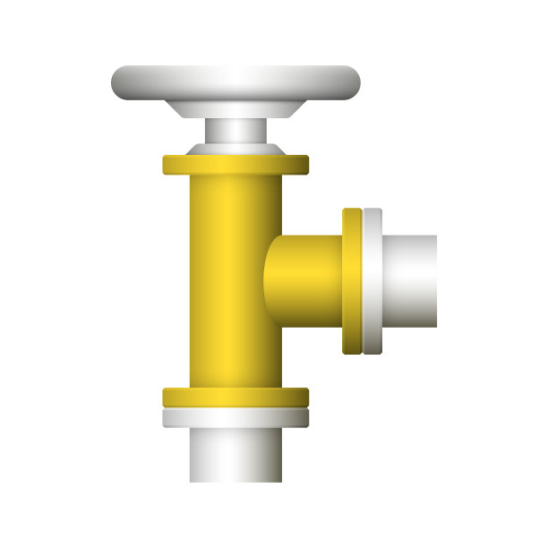 控制阀和管道矢量图标设计隔离在白色背景上。图片下载