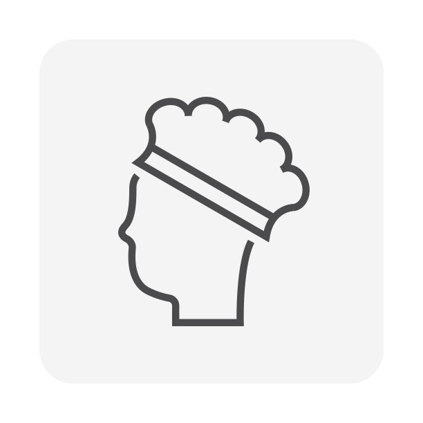 浴帽矢量线图标。图片下载