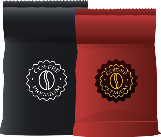 色彩高雅的咖啡纸袋包装产品图片下载