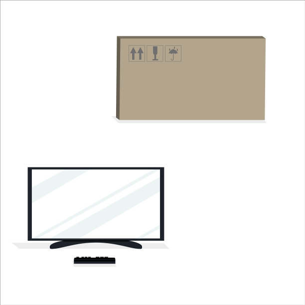 带有遥控器和包装的现代电视图片下载