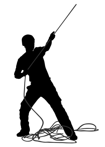 人与绳攀岩指导员工作者图片下载