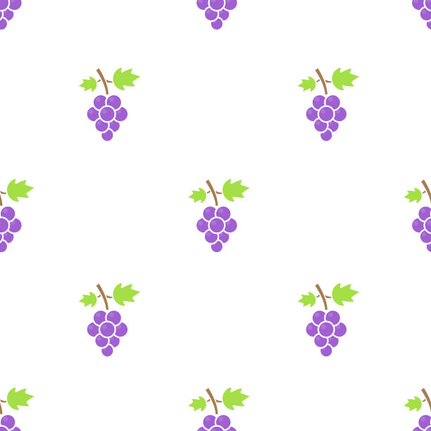 葡萄紫色无缝模式矢量白色背景。图片下载