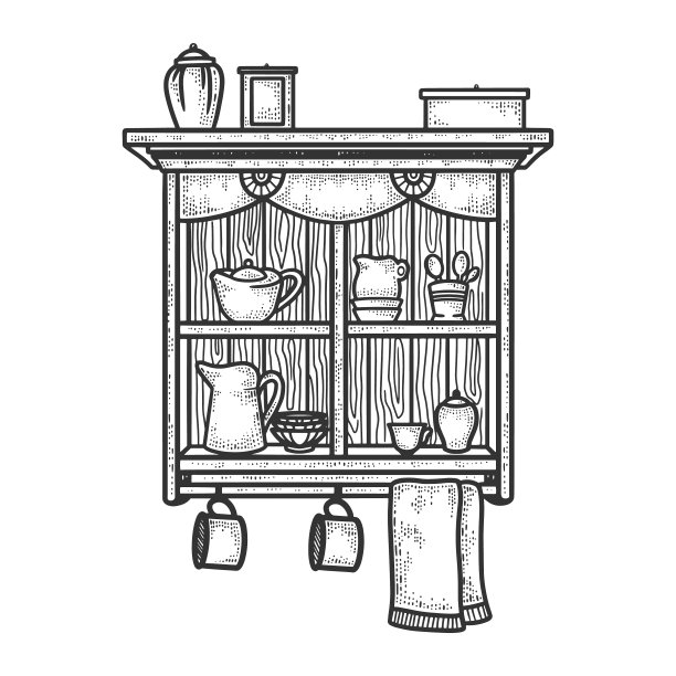 餐具柜示意图图片下载