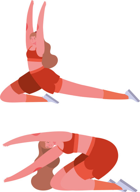 女性运动服装做瑜伽设计图片下载