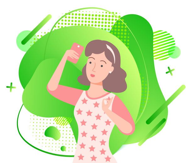 黑发女孩手里拿着手机图片下载