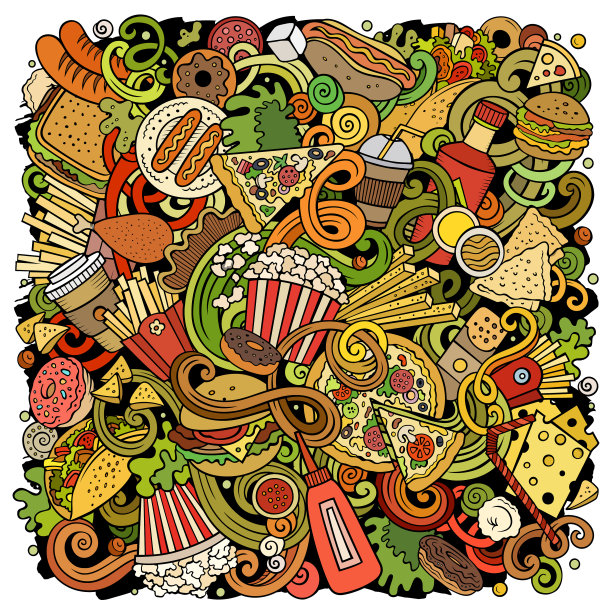 快餐手绘涂鸦图片下载