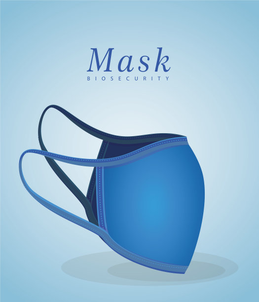 医用蓝色口罩设计图片下载