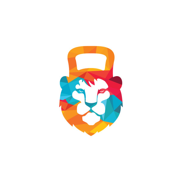 健身房狮子标志模板设计图片下载