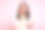 照片激动的成年女孩与长黑发在圆眼镜拿着冷饮在纸杯，孤立在粉红色的背景图片下载