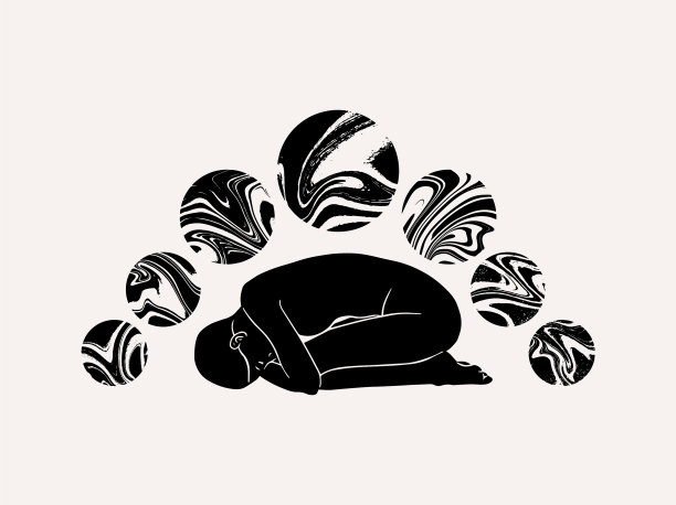 手绘的星球女孩图片下载