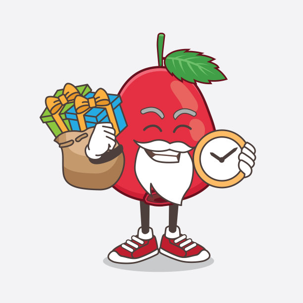 有一个玫瑰果卡通吉祥物人物图片下载