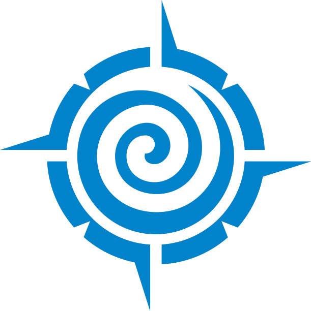 指南针漩涡标志tempate插图图片下载