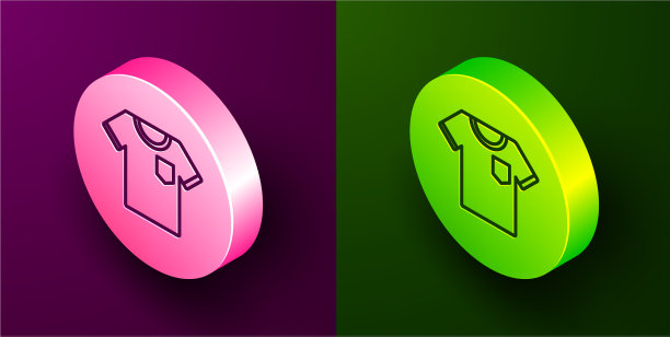 等距线t恤图标孤立在紫色和图片下载