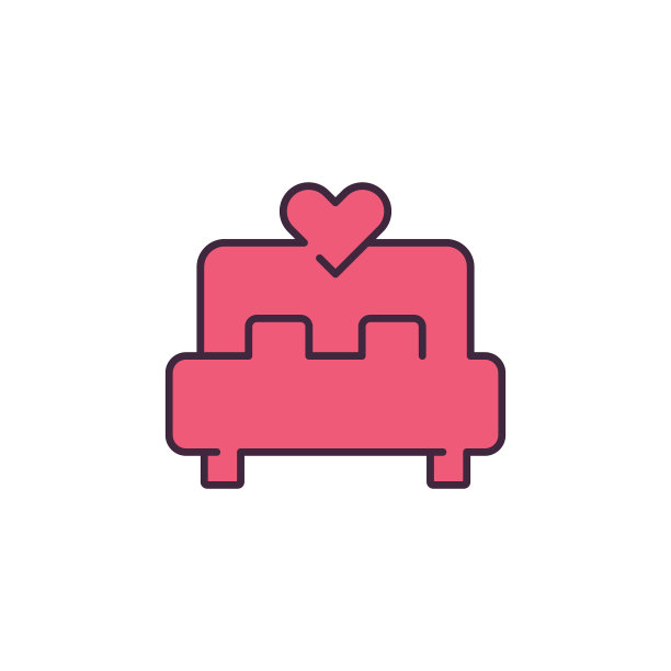 夫妻做爱的床图标象征孤立上图片下载