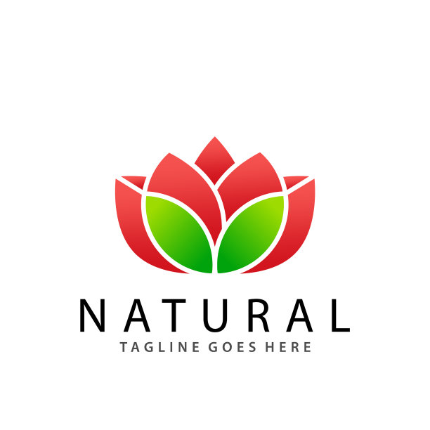 抽象的花卉莲花标志设计图片下载