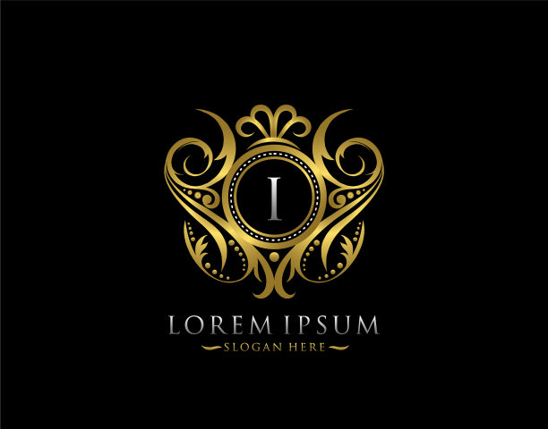 奢侈品精品店我信标志典雅典雅的黄金图片下载