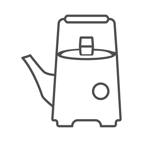 陶瓷咖啡壶细线象征中国茶图片下载