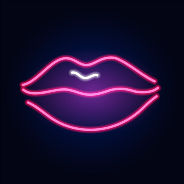 霓虹唇色时尚招牌夜光招牌图片下载
