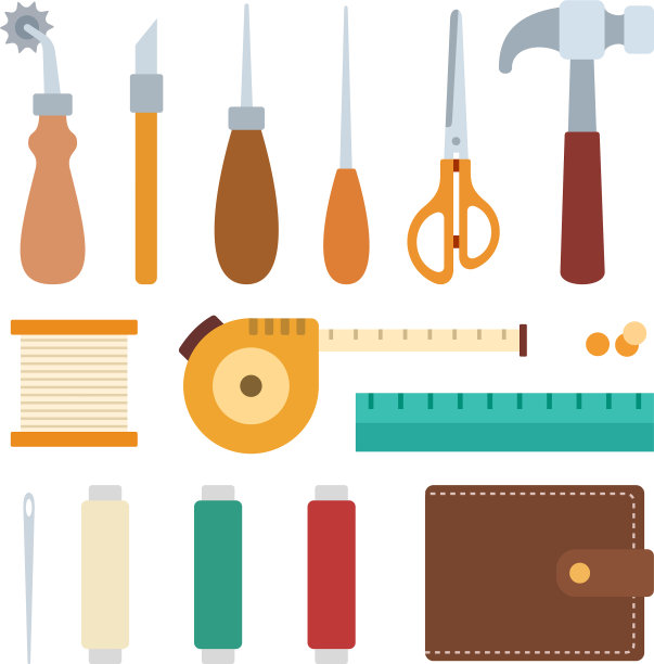 坦纳工具包集图标平面隔离图片下载