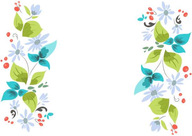 花框架与叶鲜花婚礼图片下载