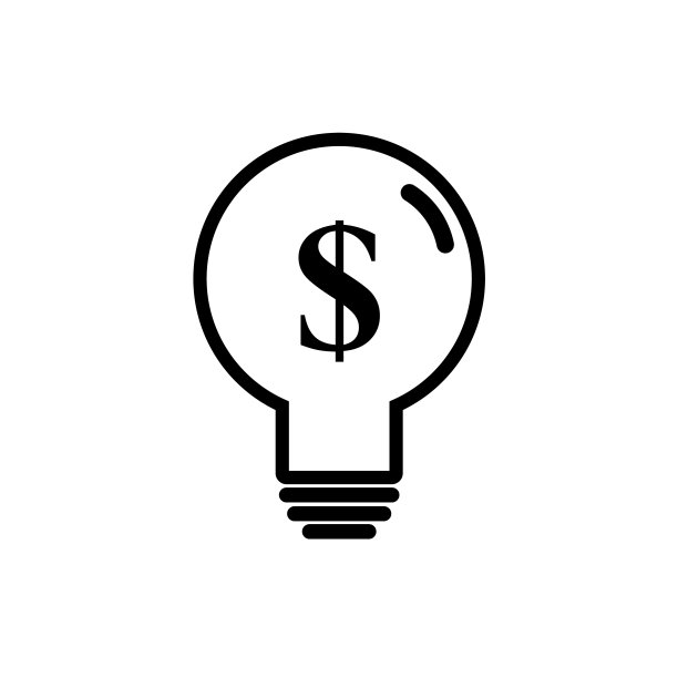 灯泡图标与美元图标创意图标图片下载