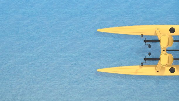 在双体船前的俯视图图片下载