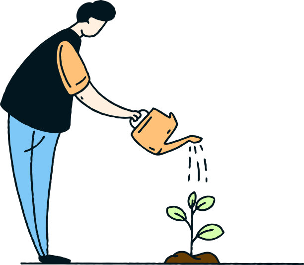 生长概念人冲植物图片下载