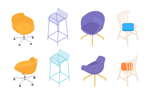 等距椅子套图片下载