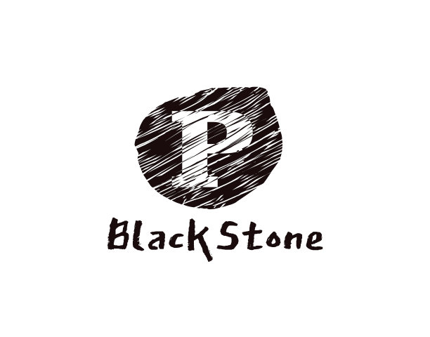 P字母标志抽象为黑石P字母图片下载