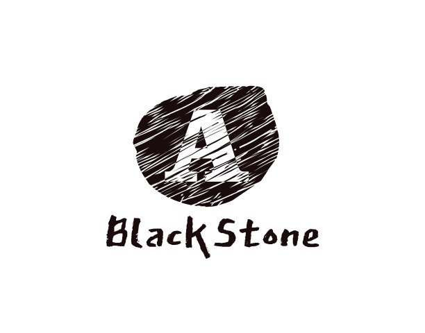 一个字母标志抽象的黑色石头一个字母图片下载