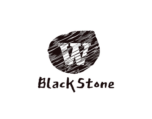 W字母标志抽象黑石W字母图片下载