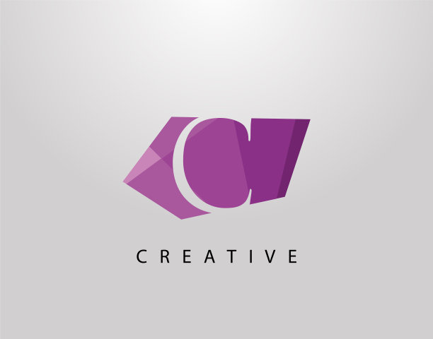 字母c抽象宝石石标志创意c图片下载