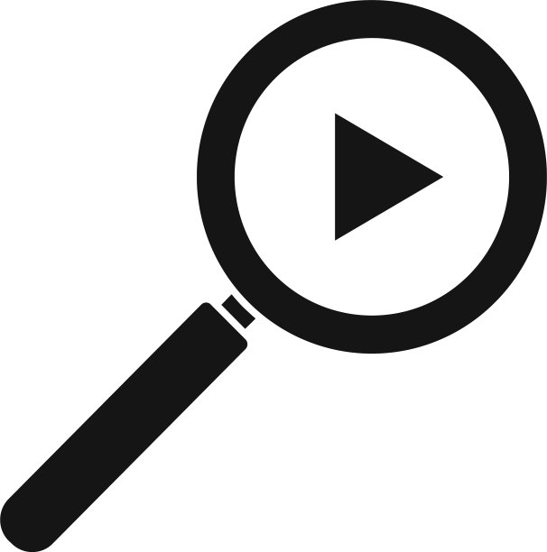 视频内容放大镜图标简单的风格图片下载