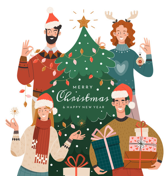 人们庆祝圣诞节图片下载