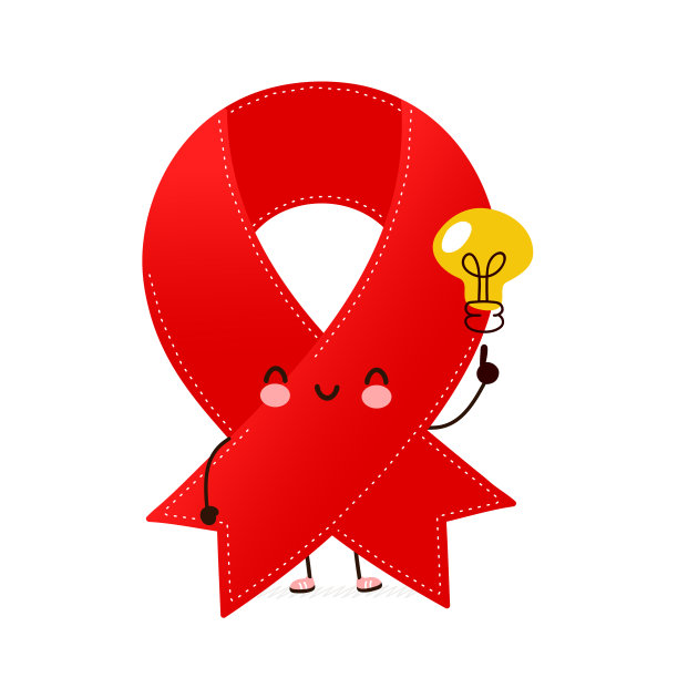 可爱快乐有趣的红丝带人物图片下载