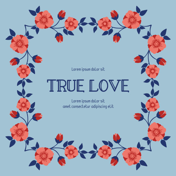 典雅真爱海报模板设计图片下载