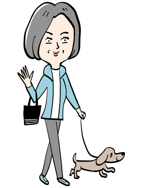 老妇人兼遛狗人图片下载