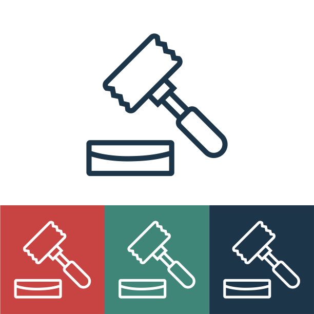 线性矢量图标与牛排和锤子图片下载