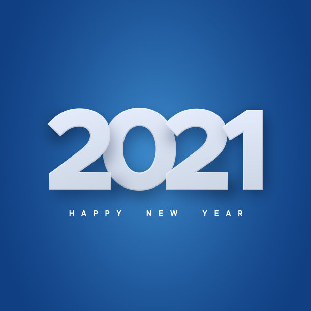 即将到来的2021年，蓝色背景下的新年愿望图片下载