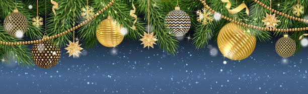 圣诞节背景与明亮的灯泡和节日装饰图片下载