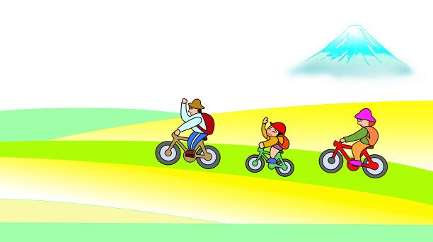 家人骑自行车图片下载