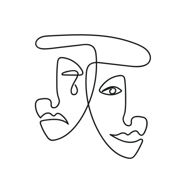 连续的线条，时尚的概念，美极简t恤设计，矢量插图图片下载