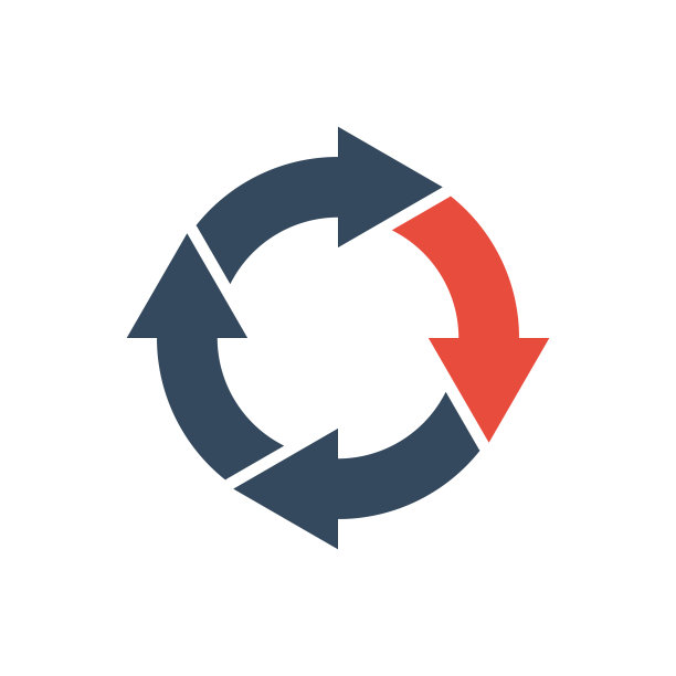 四个圆形箭头，矢量图标图片下载