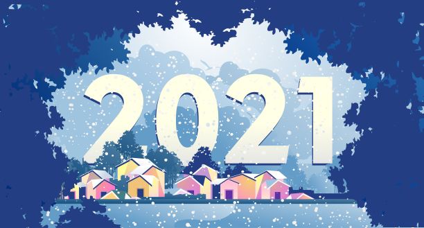 2021年水平英语城市日历图片下载