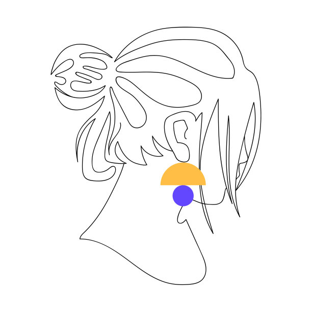 连续的线条，时尚的概念，美极简t恤设计，矢量插图图片下载