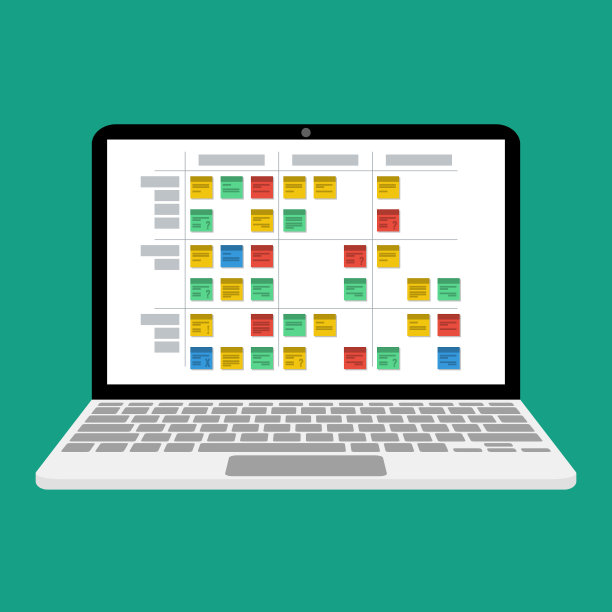 看板对笔记本屏幕，敏捷软件开发图片下载