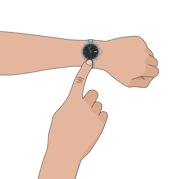 银色经典时尚男士腕表在手图片下载
