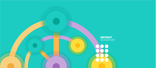 平面风格的几何抽象背景圆图片下载