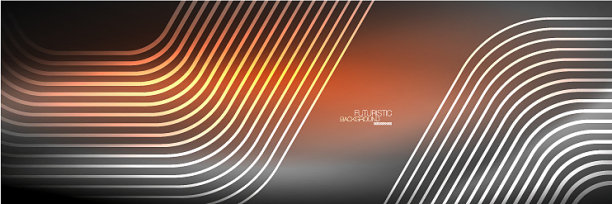 闪亮的霓虹灯线条，条纹和波浪技术图片下载