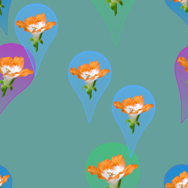 说明,连续复制。天竺葵,天竺葵属植物。纹理的鲜花。无缝图案与雨滴。拼贴织物，棉布面料。用于墙纸，封面，包装纸。图片下载